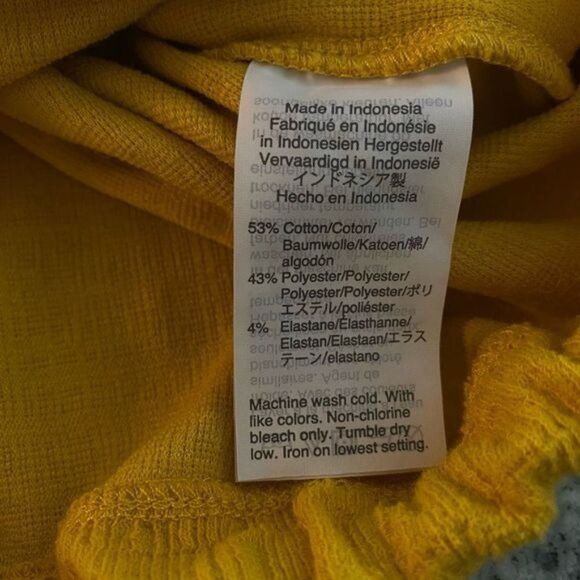 Madewell Texture & Thread XS Extra Small Mustard Yellow Cropped Crop Top Shirt - Picture 10 of 10